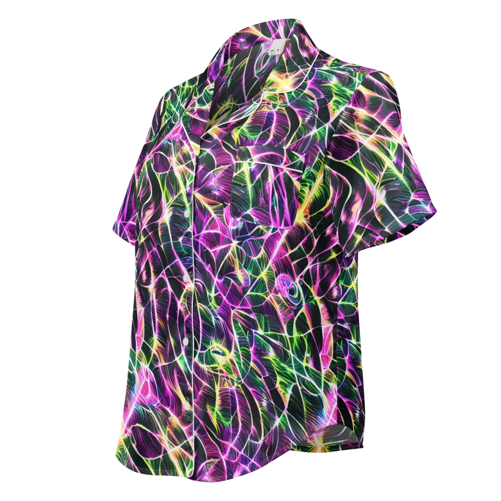 Cyber Botanical on Women's Short Sleeve Pajama Top — Left Front