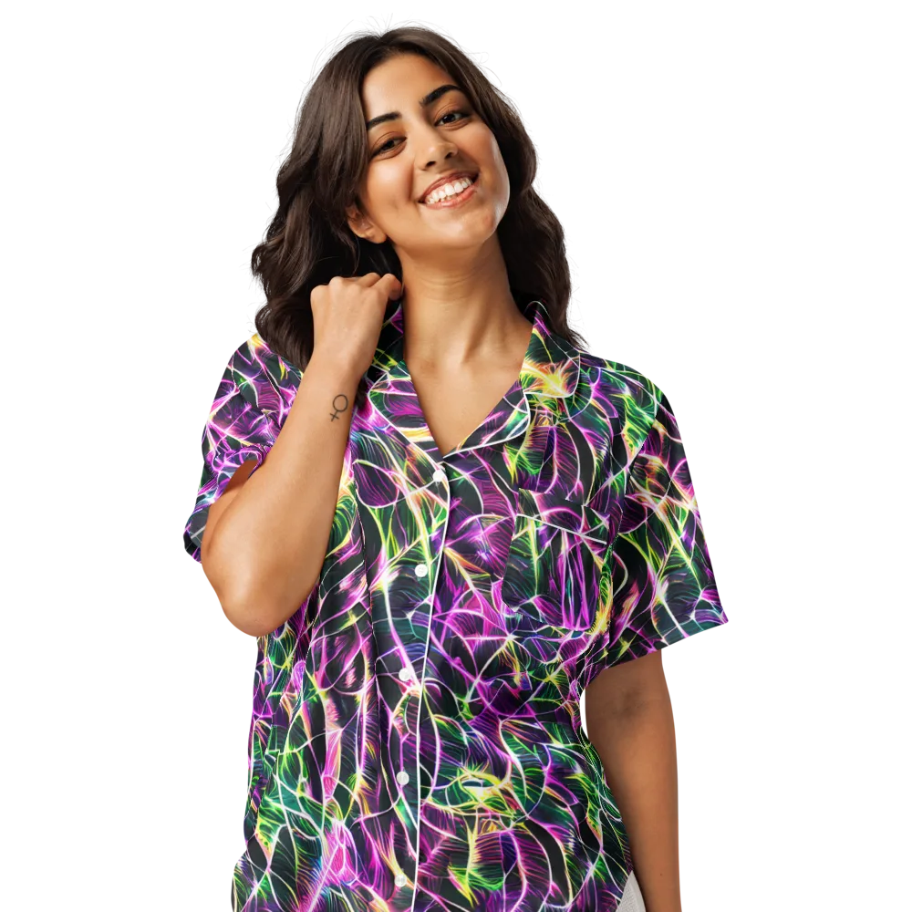 Cyber Botanical on Women's Short Sleeve Pajama Top — Front