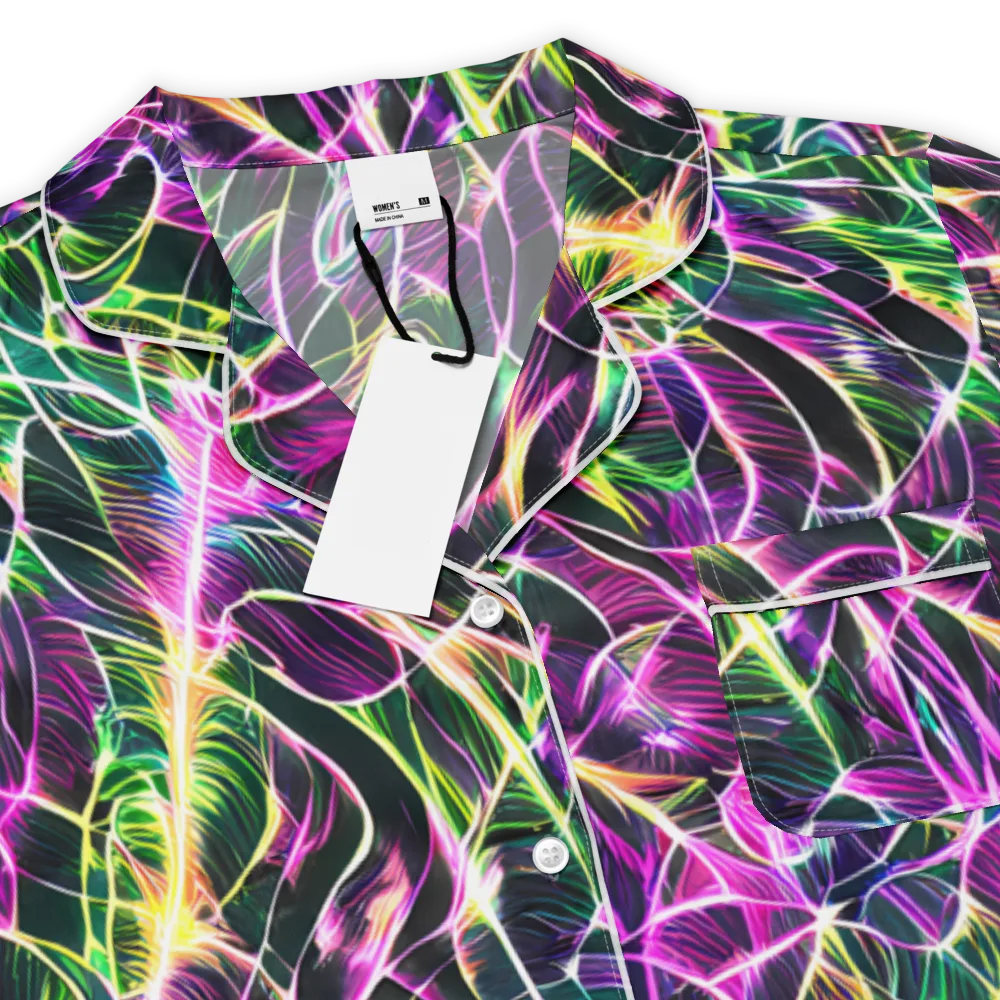 Cyber Botanical on Women's Short Sleeve Pajama Top — Product details