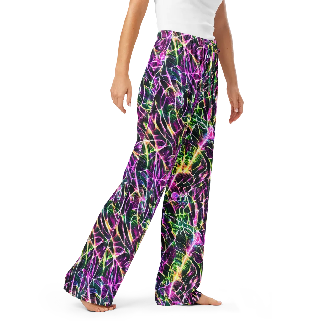 Cyber Botanical on Women's Pajama Pants — Right Front