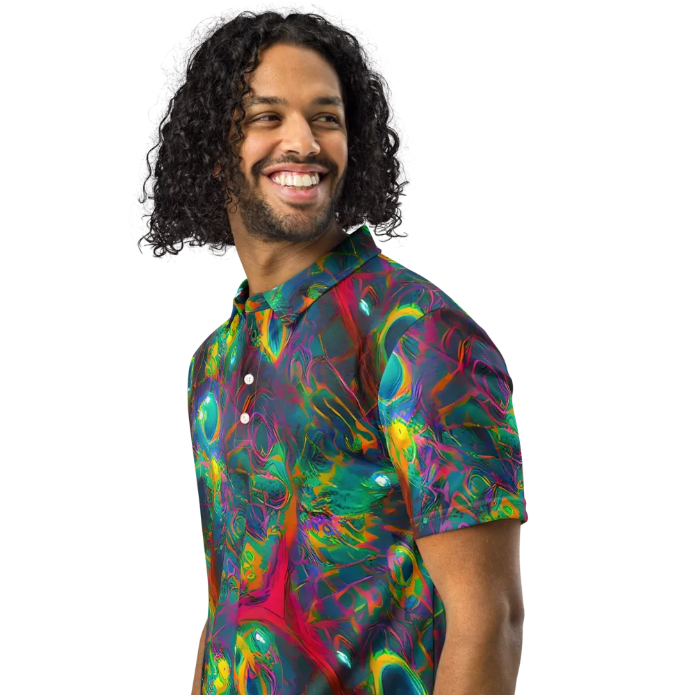 Aurora Grove on Men's Slim Fit Polo Shirt — Left Front