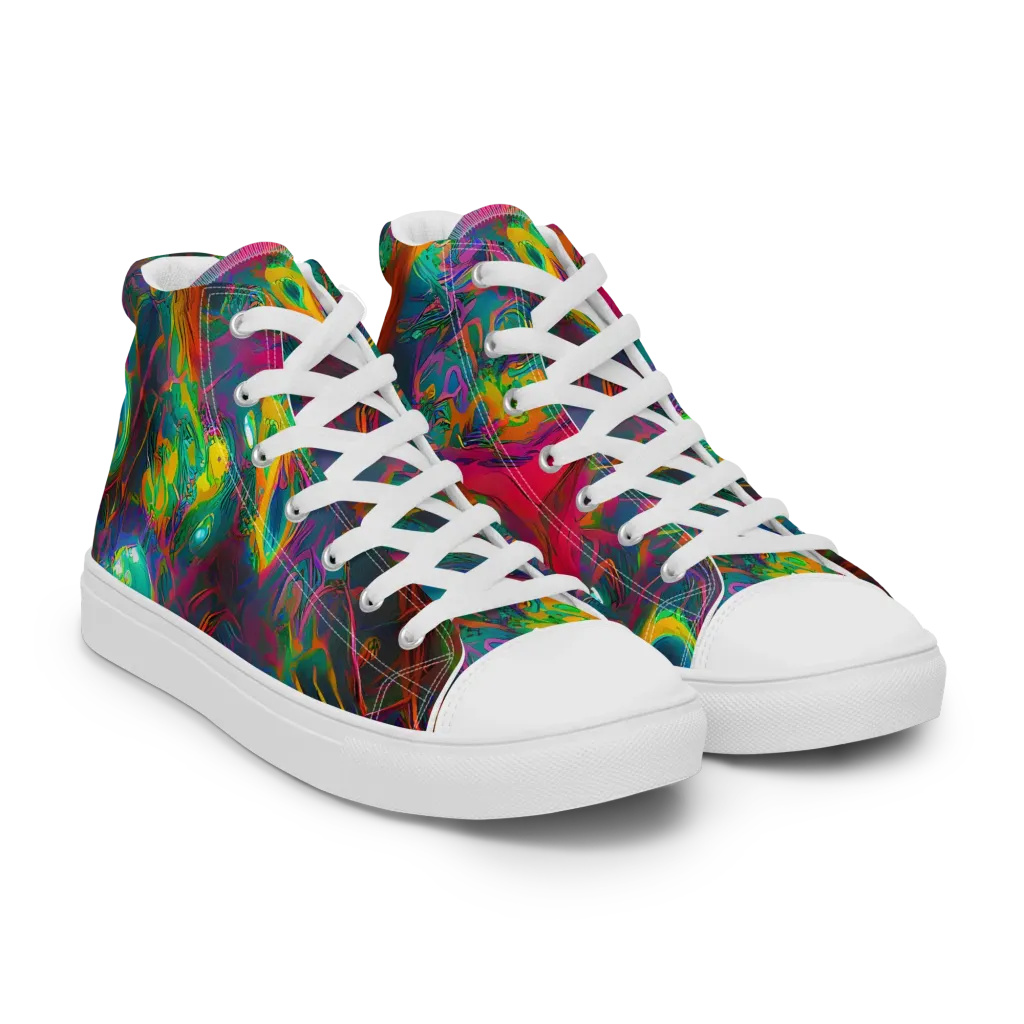 Aurora Grove on Men's High Top Canvas Shoes — Right Front