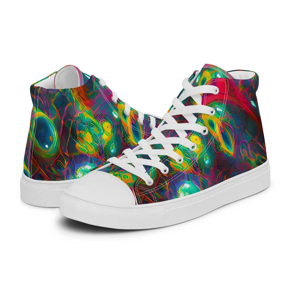 Aurora Grove on Men's High Top Canvas Shoes — Left