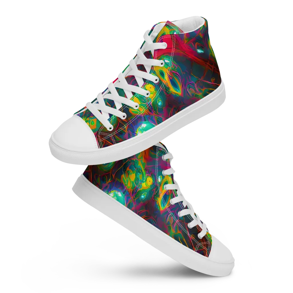 Aurora Grove on Men's High Top Canvas Shoes — Front