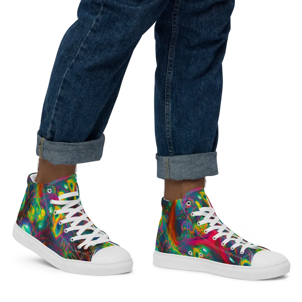 Aurora Grove on Men's High Top Canvas Shoes — Right