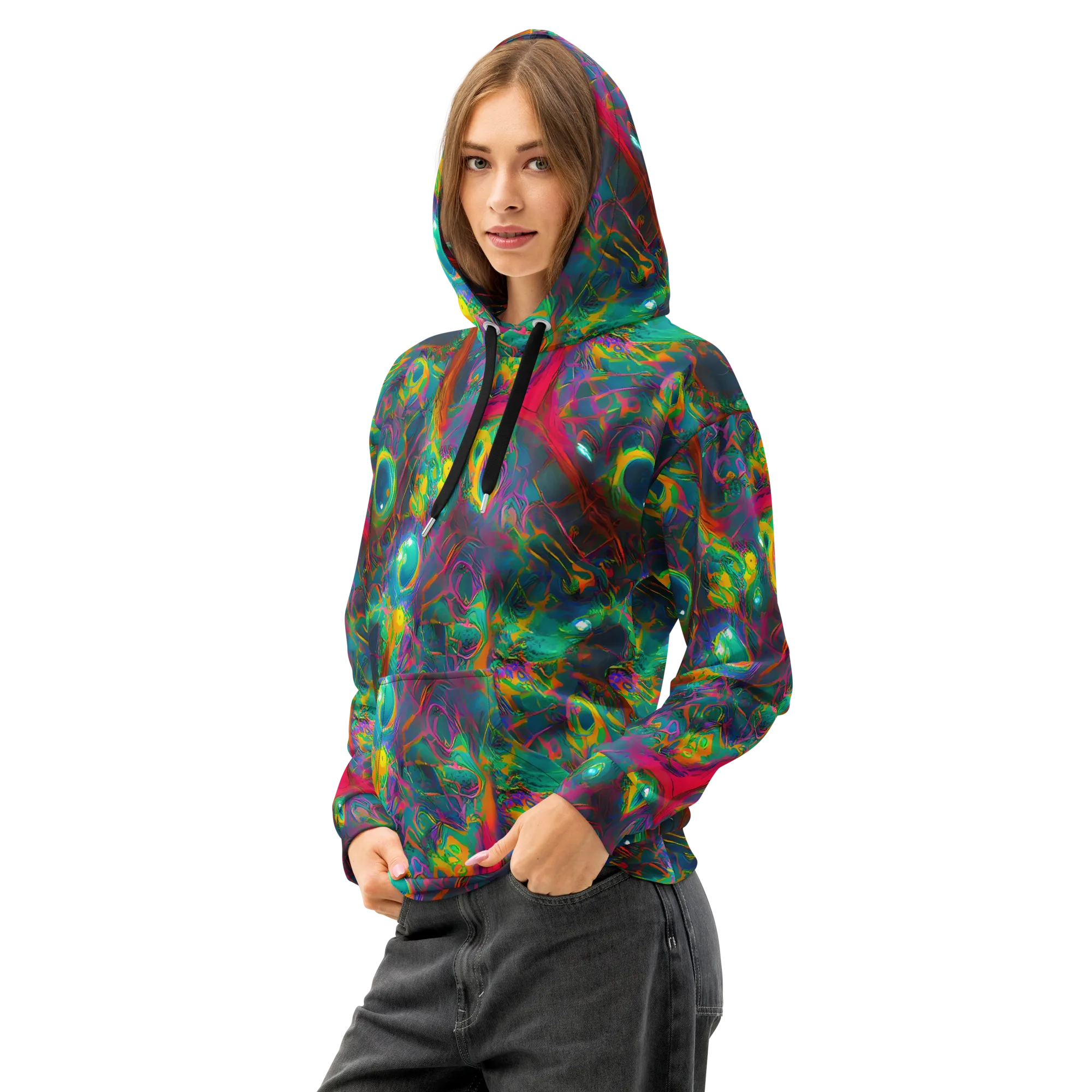 Aurora Grove on Cotton Hoodie — Left Front