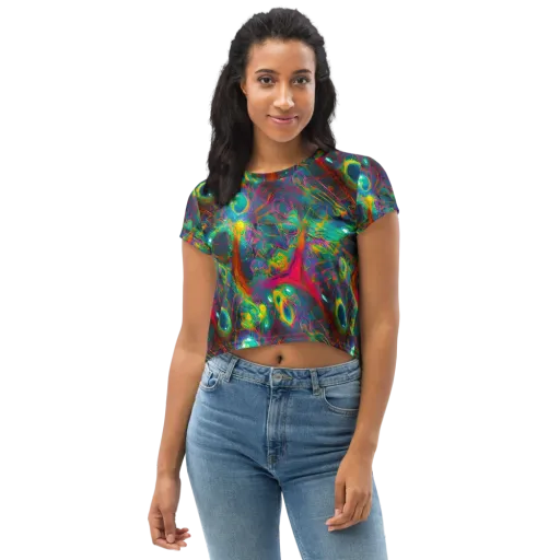 Aurora Grove on a Crop Tee