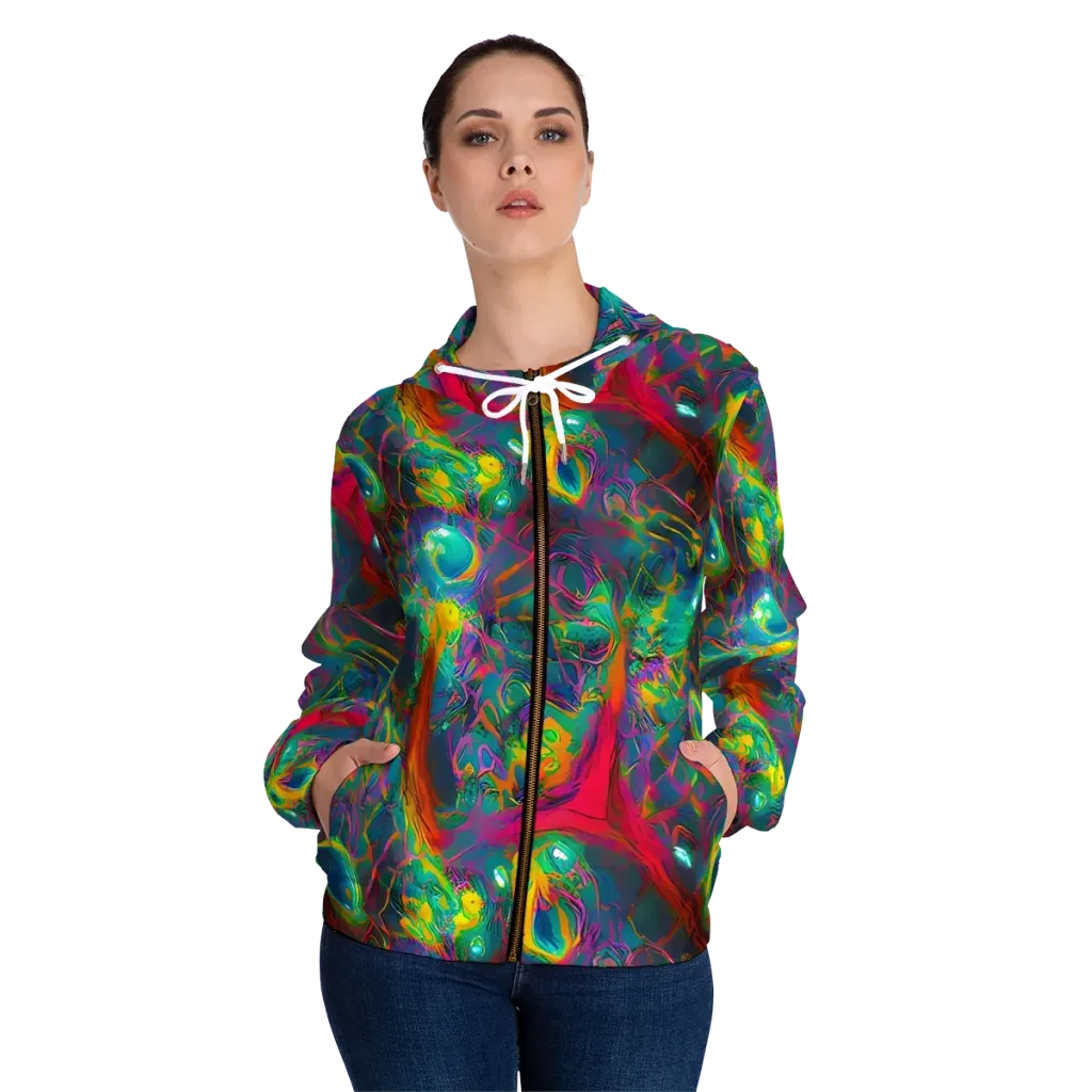 Aurora Grove on Women's Full-Zip Hoodie — Front On Person