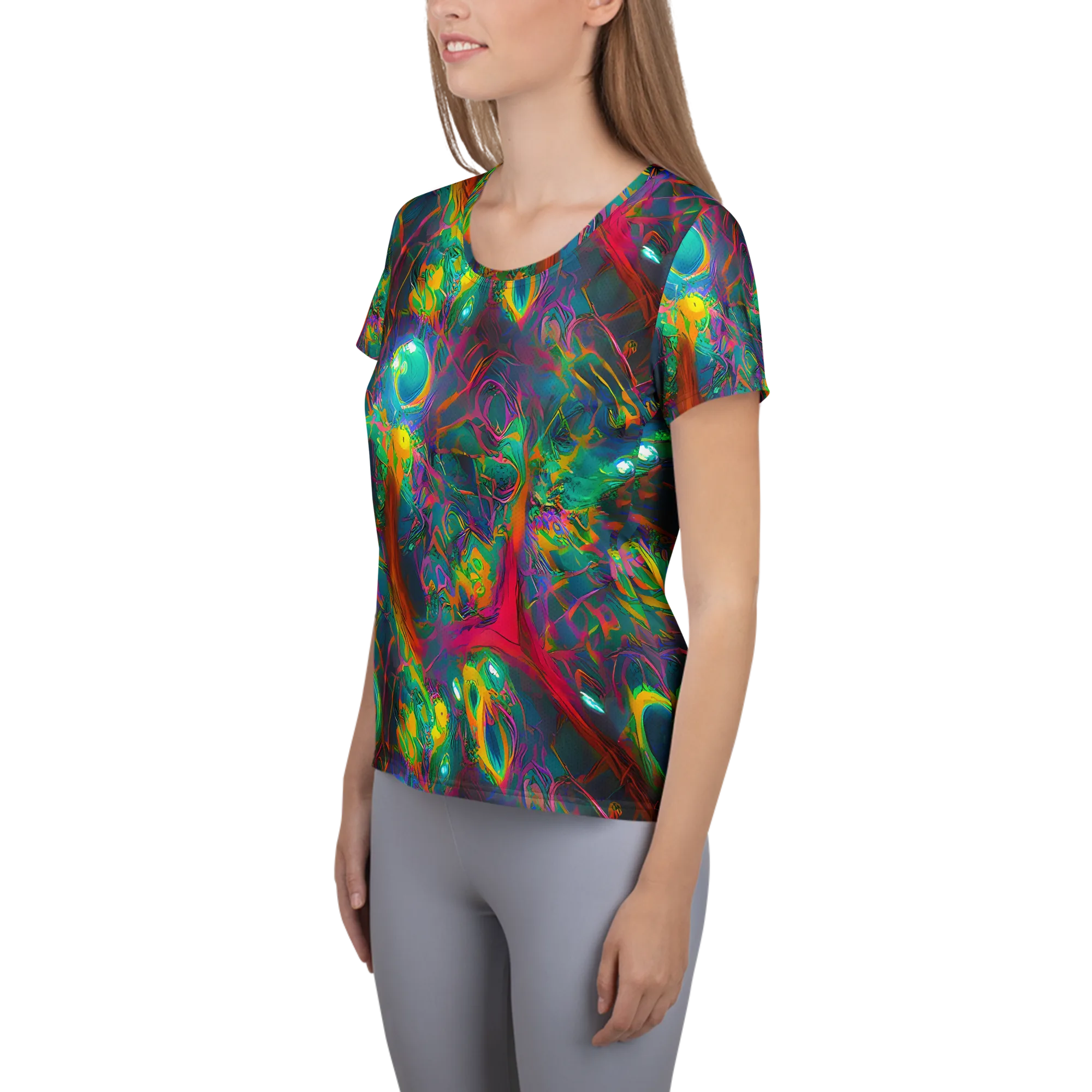 Aurora Grove on Women's Athletic T-Shirt — Left