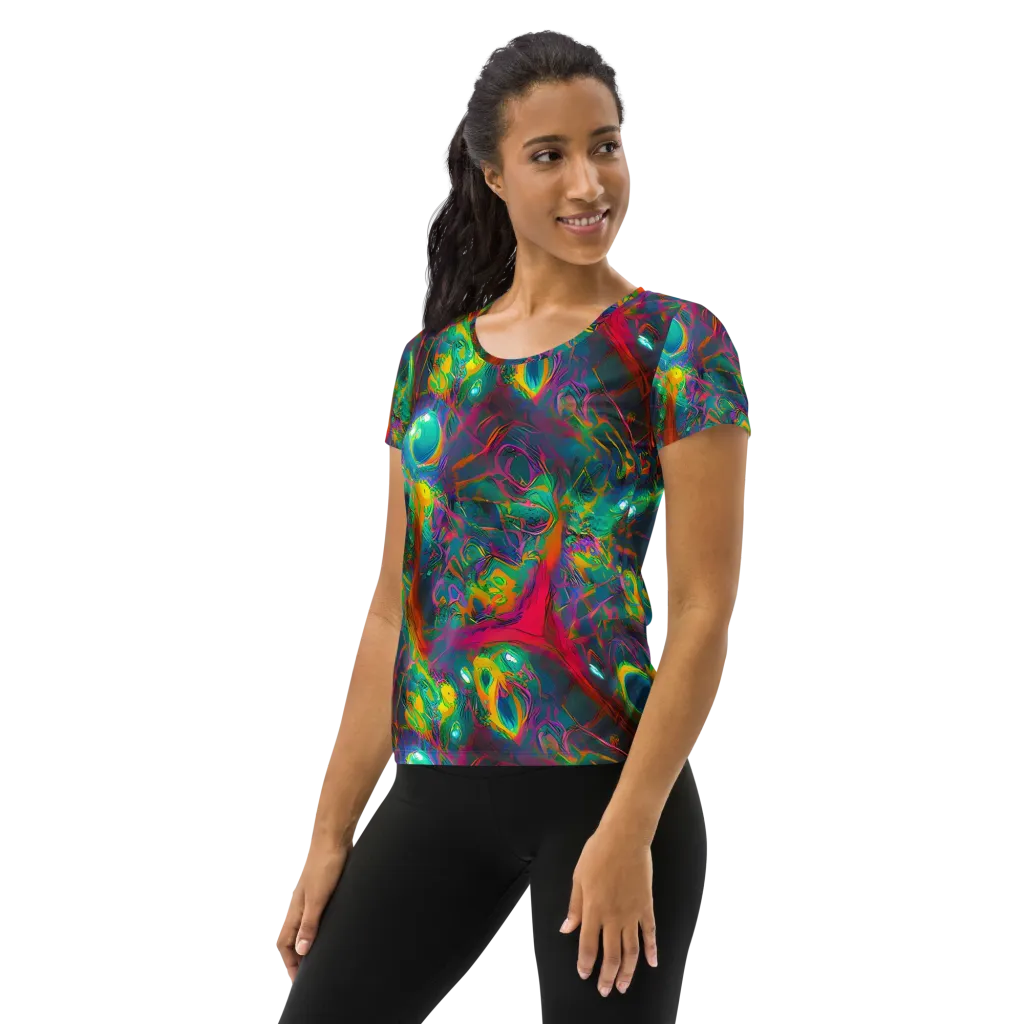 Aurora Grove on Women's Athletic T-Shirt — Left