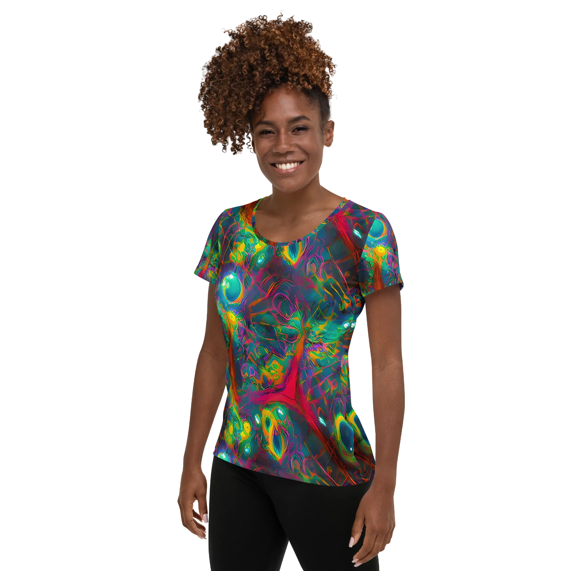 Aurora Grove on Women's Athletic T-Shirt — Left