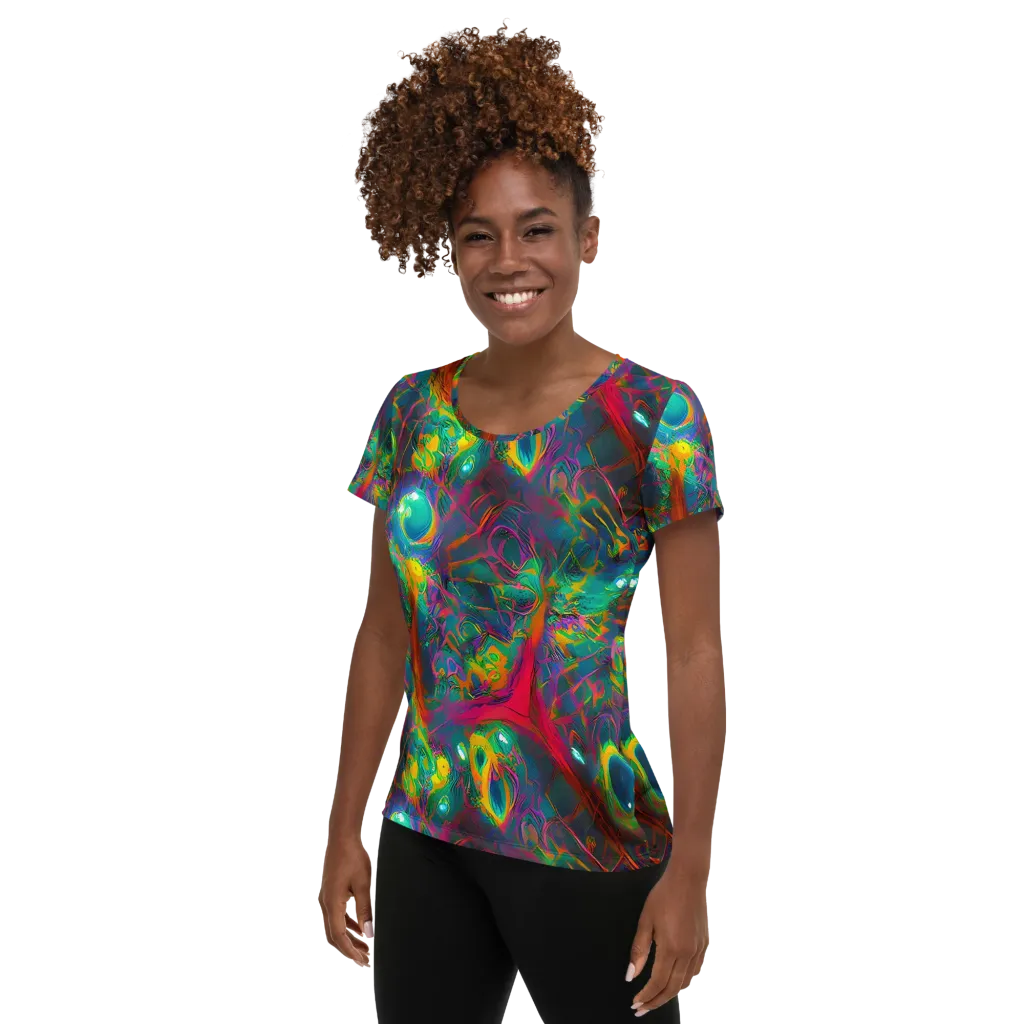 Aurora Grove on Women's Athletic T-Shirt — Left