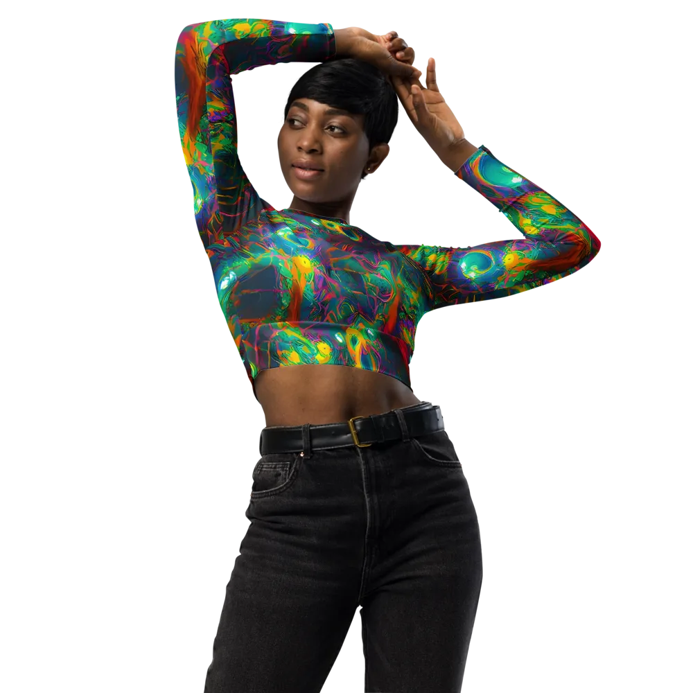 Aurora Grove on Long Sleeve Crop Top — Front