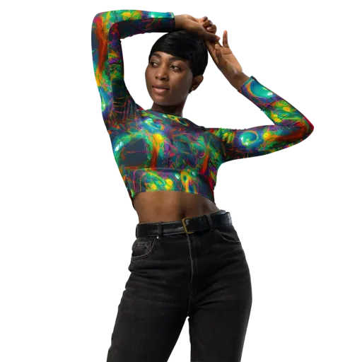 Aurora Grove on a Long Sleeve Crop Top