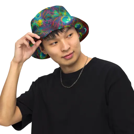 Aurora Grove on a Reversible Bucket Hat