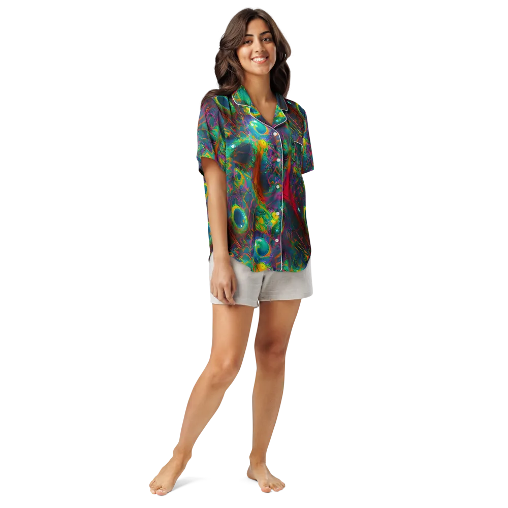Aurora Grove on Women's Short Sleeve Pajama Top — Front