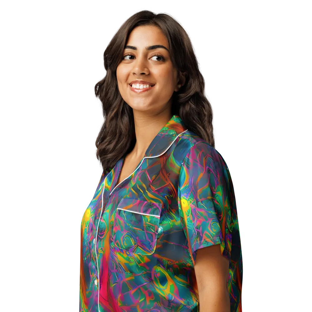 Aurora Grove on Women's Short Sleeve Pajama Top — Left Front