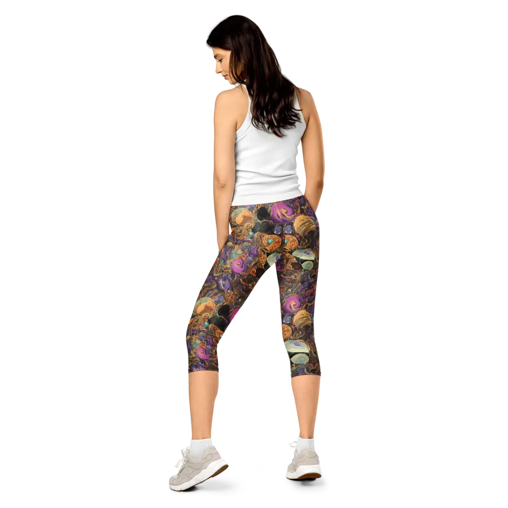 Baroque Nebula on Capri Leggings — Back