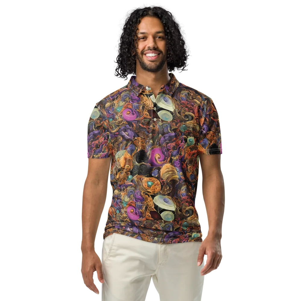 Baroque Nebula on Men's Slim Fit Polo Shirt — Front