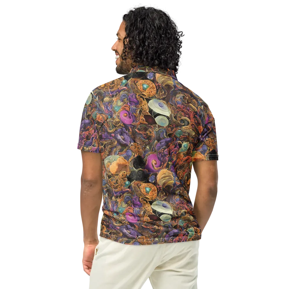 Baroque Nebula on Men's Slim Fit Polo Shirt — Back