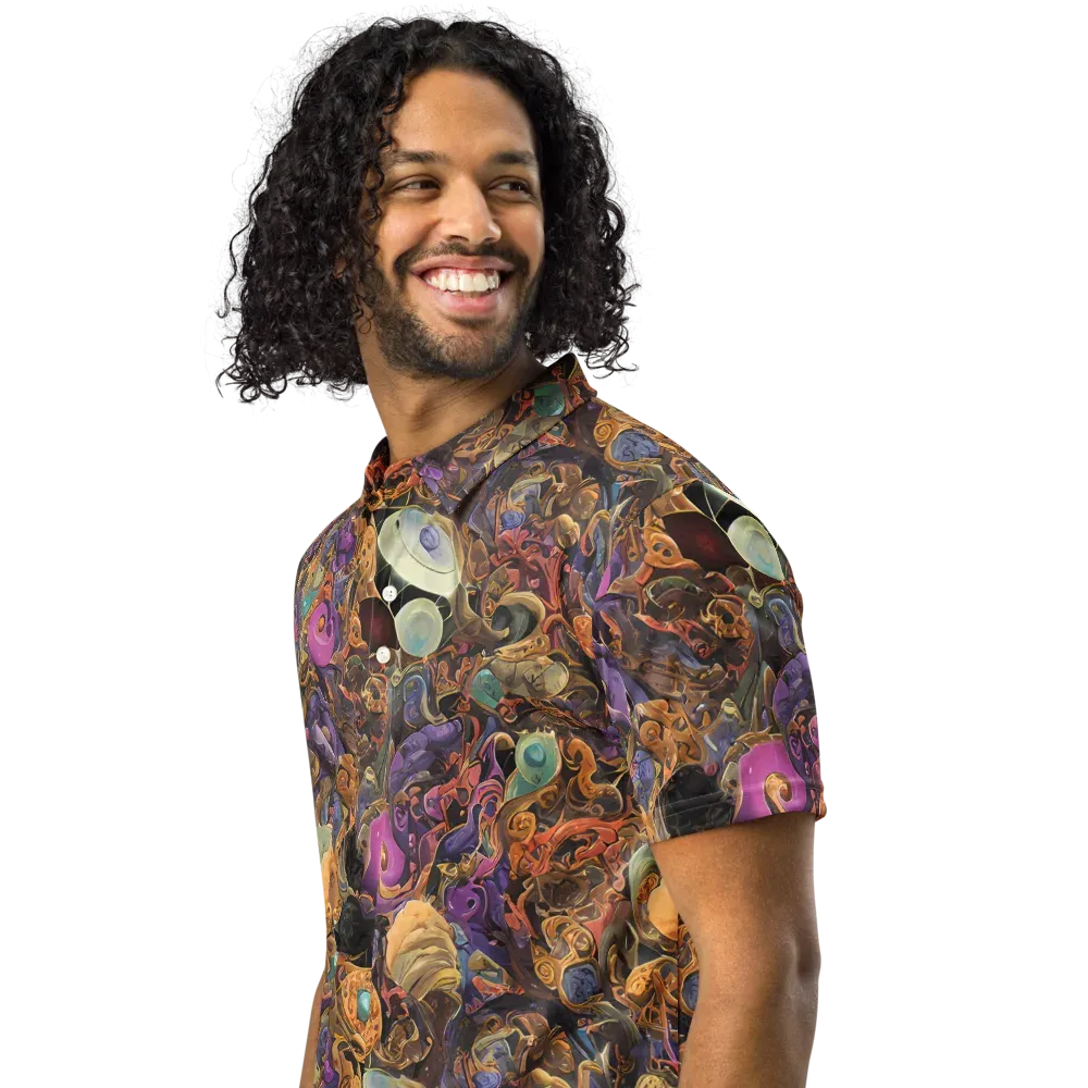 Baroque Nebula on Men's Slim Fit Polo Shirt — Left Front