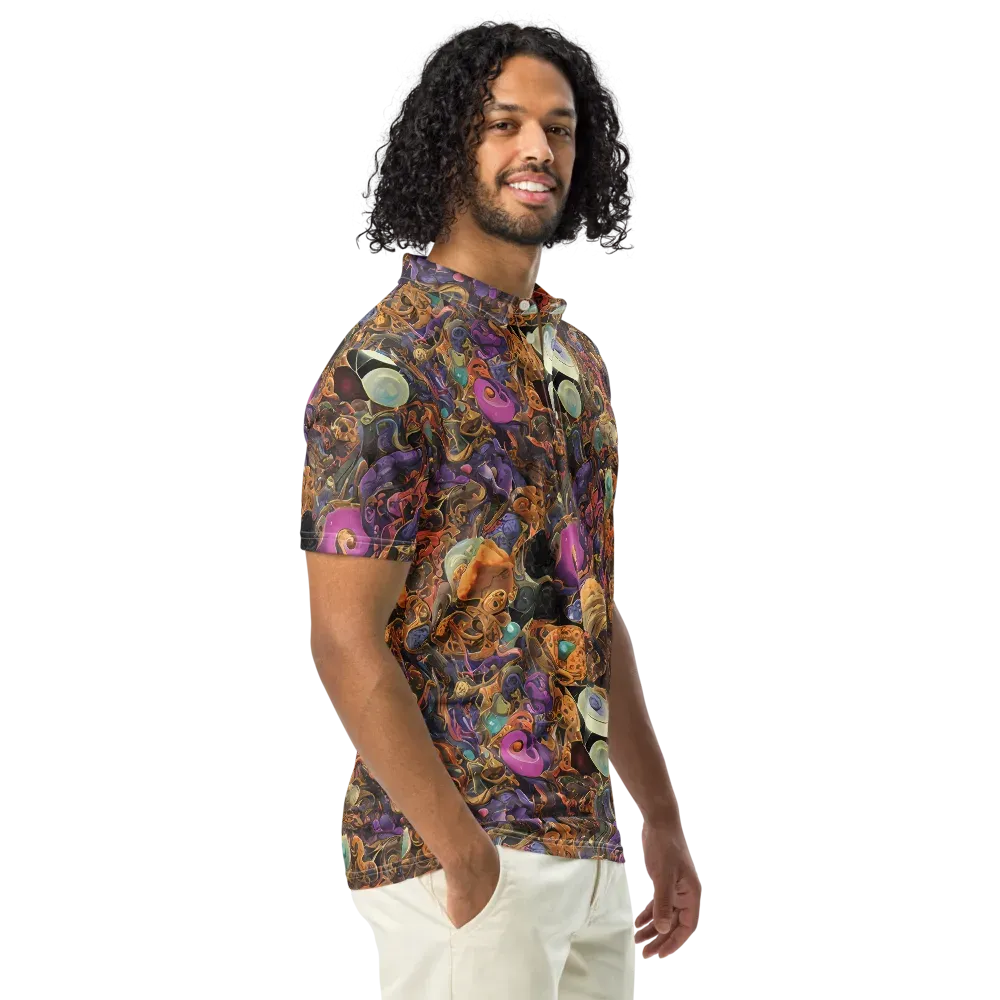 Baroque Nebula on Men's Slim Fit Polo Shirt — Right Front