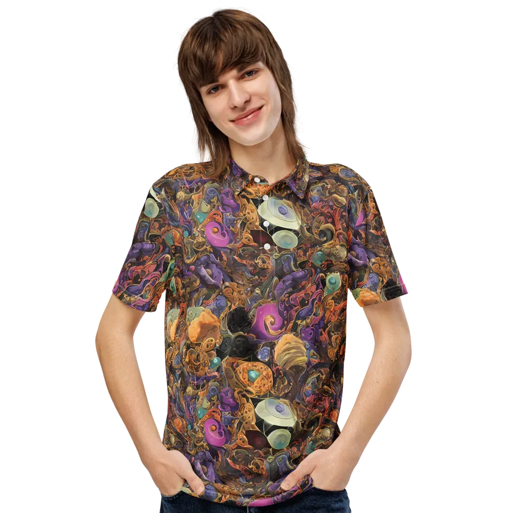 Baroque Nebula on Men's Slim Fit Polo Shirt — Front