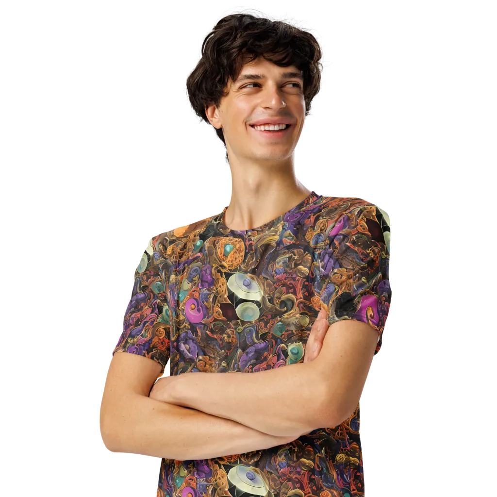 Baroque Nebula on Men's Crew Neck T-Shirt — Left Front