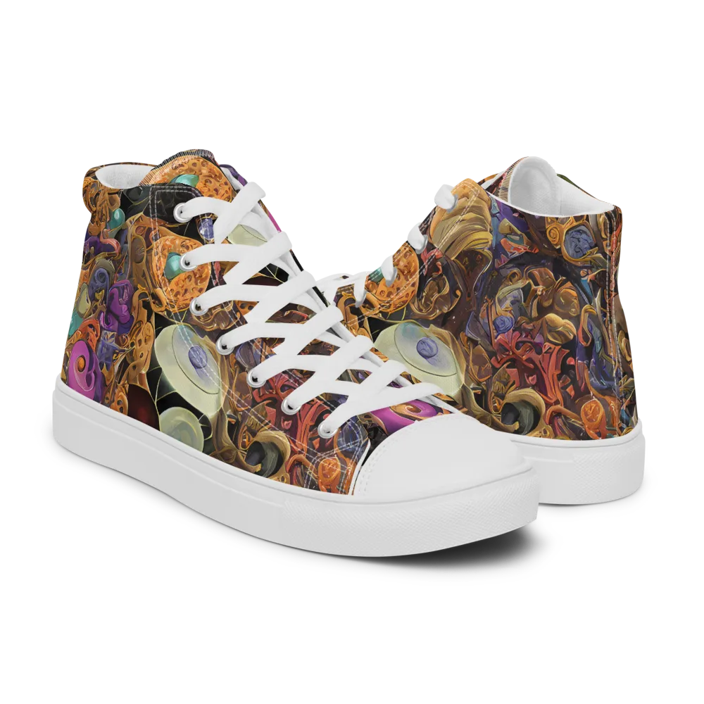 Baroque Nebula on Men's High Top Canvas Shoes — Right