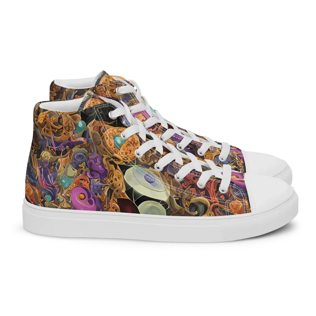 Baroque Nebula on Women's High Top Canvas Shoes — Right