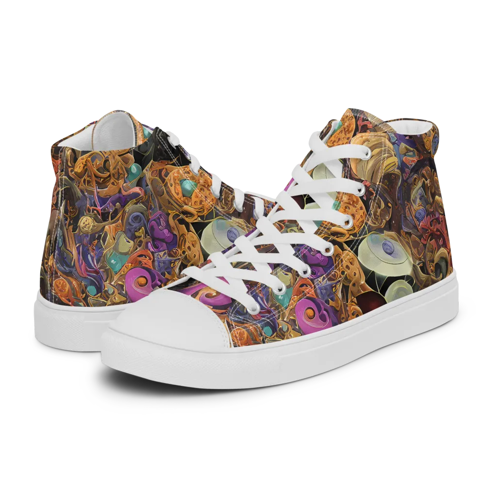 Baroque Nebula on Women's High Top Canvas Shoes — Left
