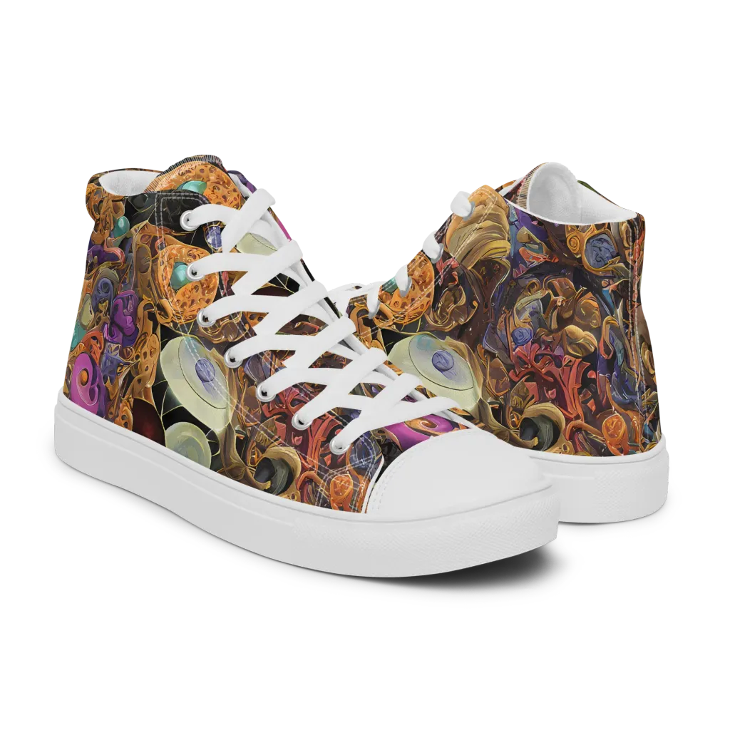 Baroque Nebula on Women's High Top Canvas Shoes — Right