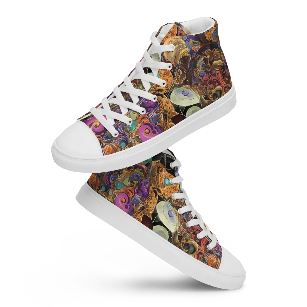 Baroque Nebula on Women's High Top Canvas Shoes — Front