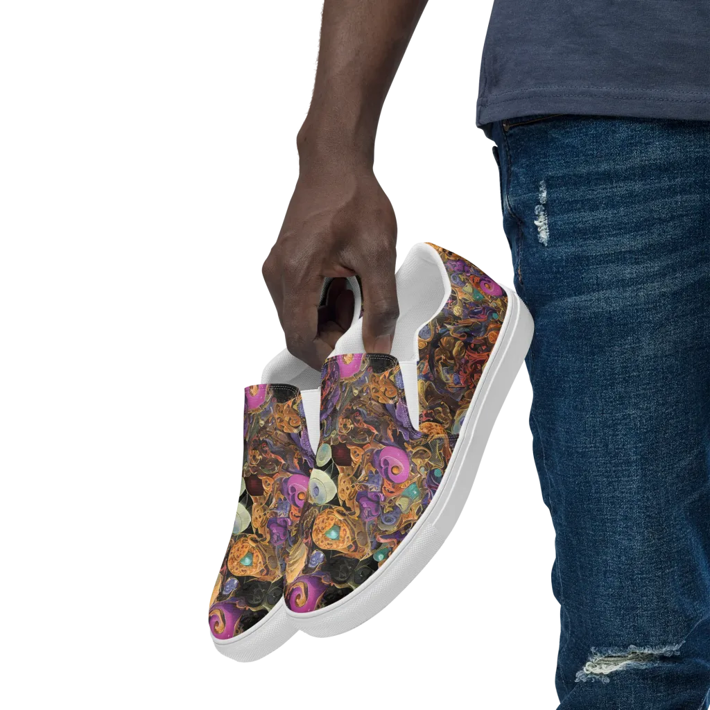 Baroque Nebula on Men's Slip-On Canvas Shoes — Left Front