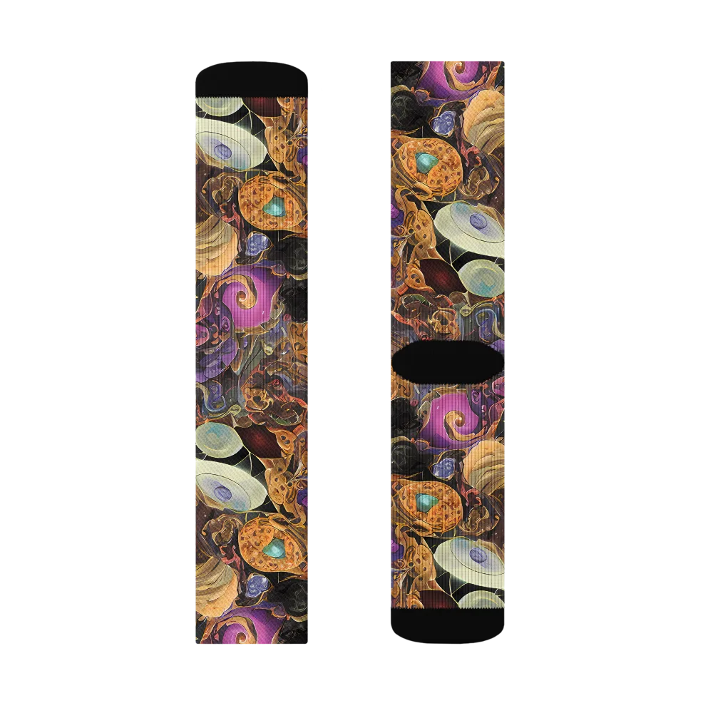 Baroque Nebula on Socks — Left Sock