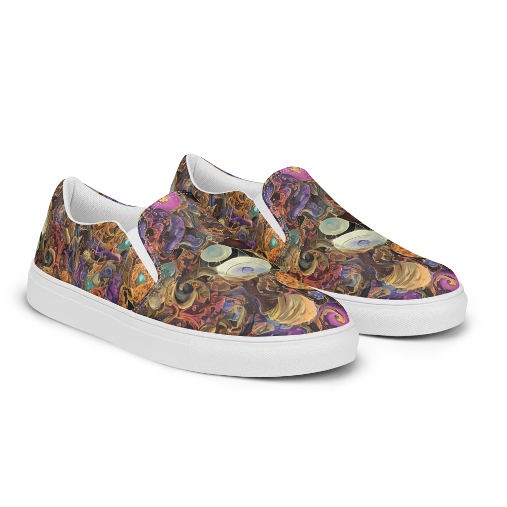 Baroque Nebula on Women's Slip-On Canvas Shoes — Right Front