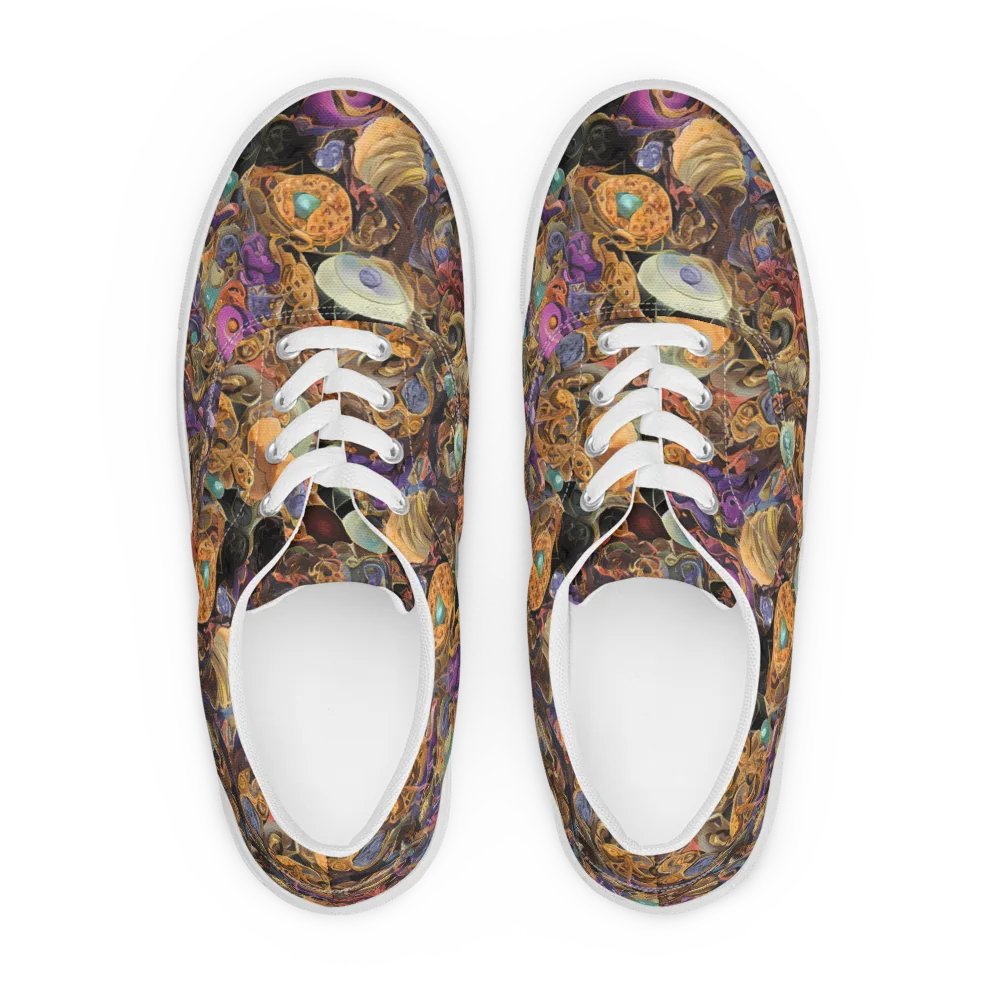 Baroque Nebula on Men's Lace-Up Canvas Shoes — Front