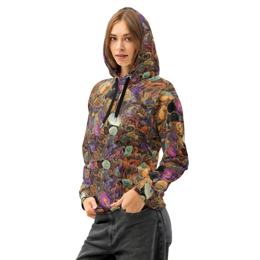 Baroque Nebula on Cotton Hoodie — Left Front