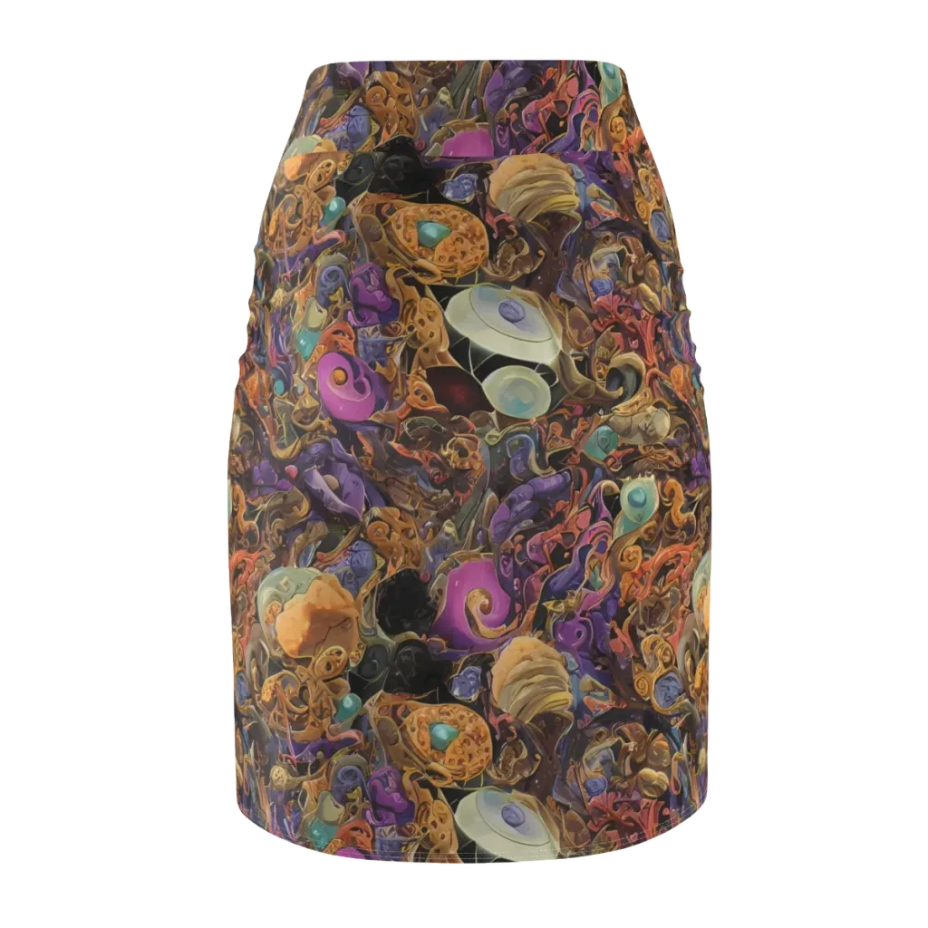 Baroque Nebula on Pencil Skirt — Back