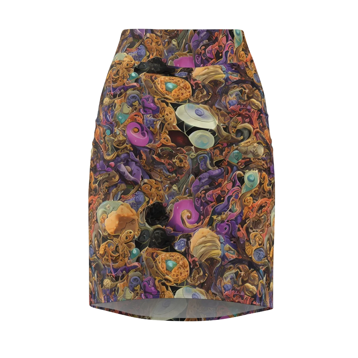 Baroque Nebula on Pencil Skirt — Front
