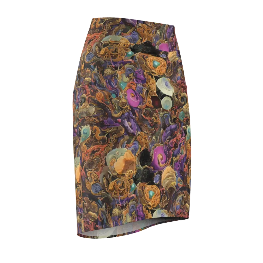 Baroque Nebula on Pencil Skirt — Front Side