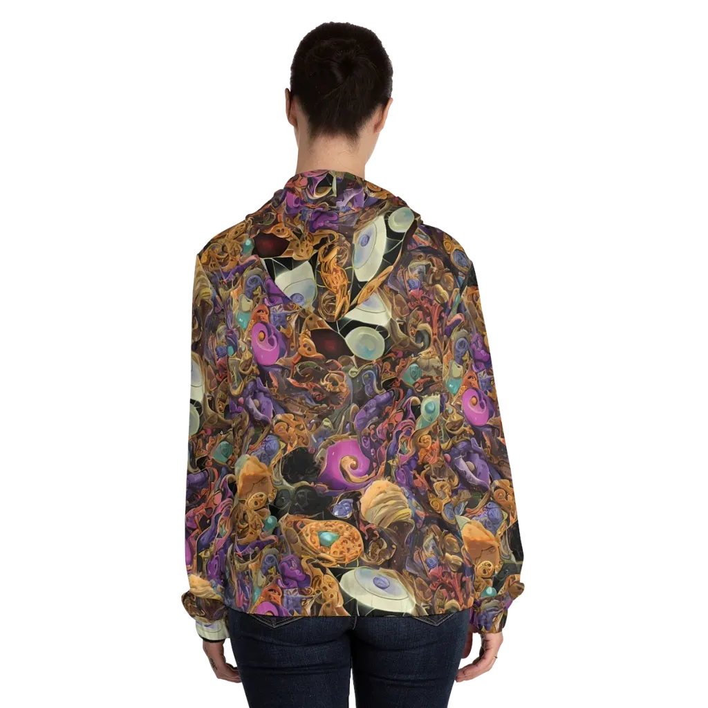 Baroque Nebula on Women's Full-Zip Hoodie — Back On Person