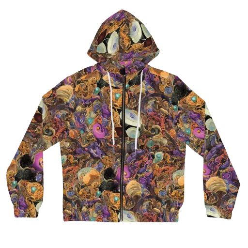 Baroque Nebula on a Women's Full-Zip Hoodie