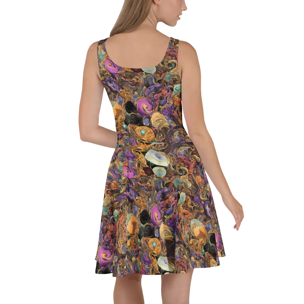 Baroque Nebula on Skater Dress — Back