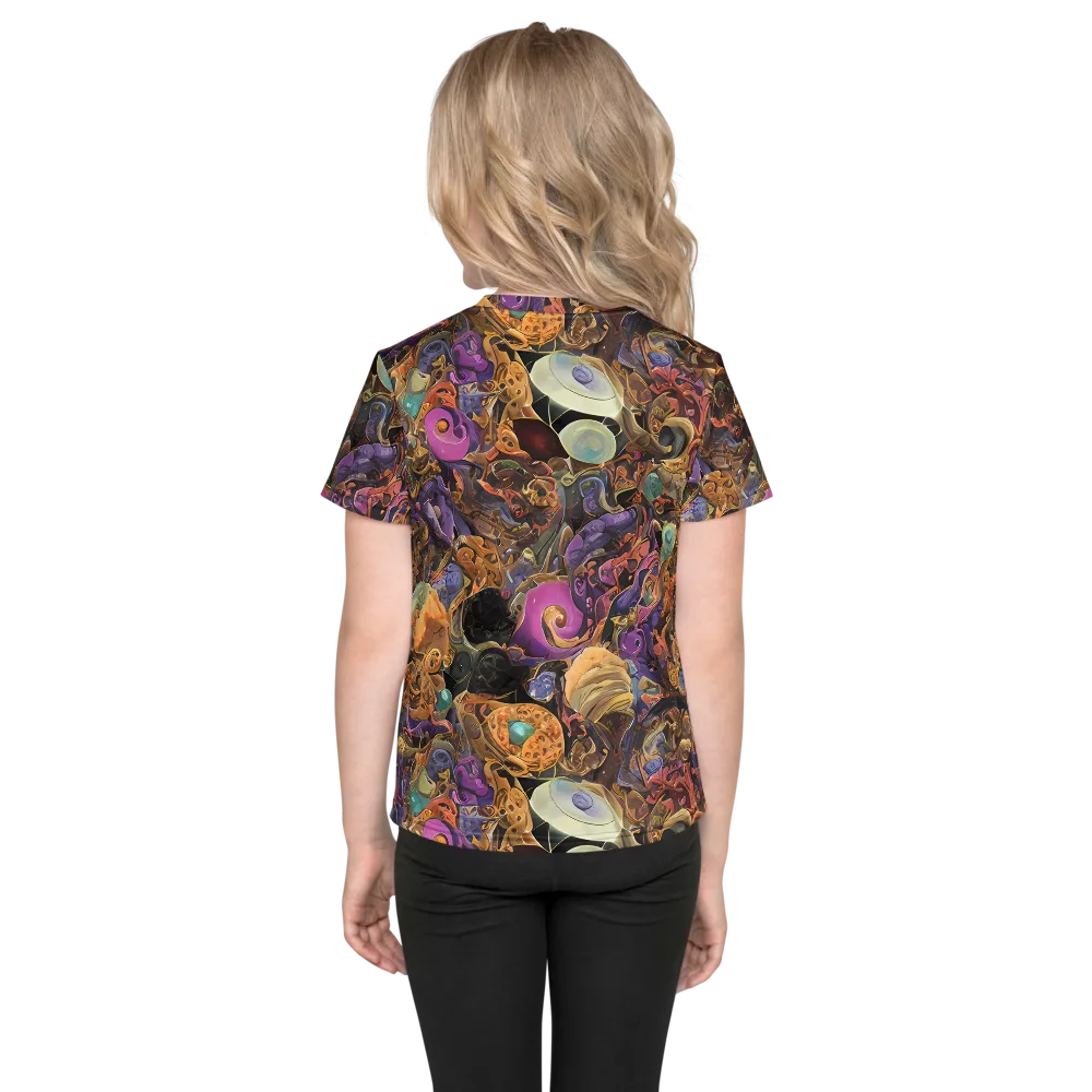 Baroque Nebula on Kids Crew Neck T-Shirt — Back