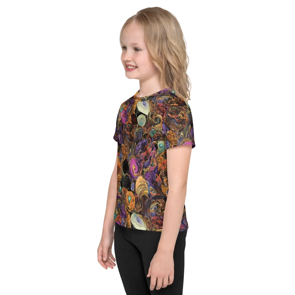 Baroque Nebula on Kids Crew Neck T-Shirt — Left