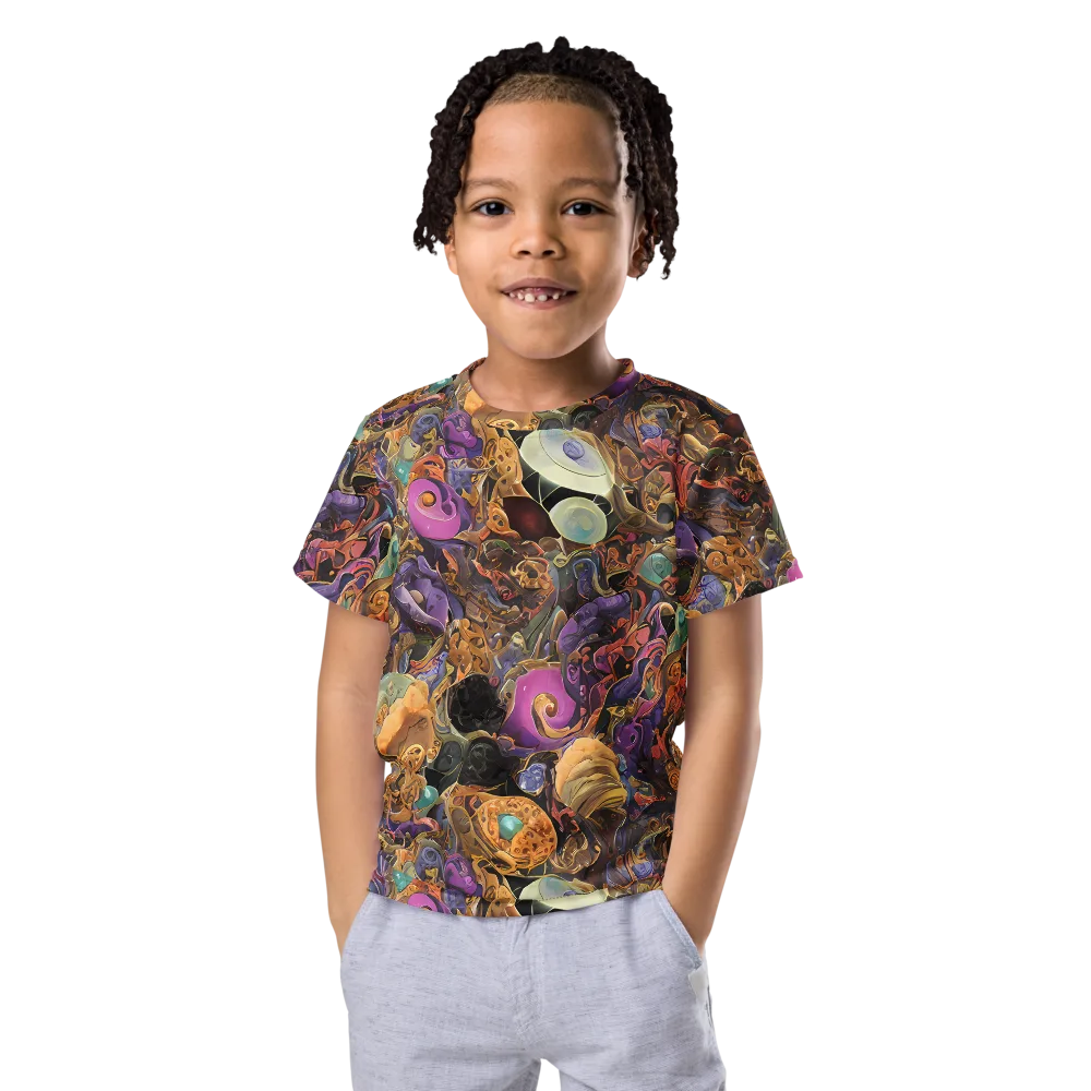 Baroque Nebula on Kids Crew Neck T-Shirt — Front