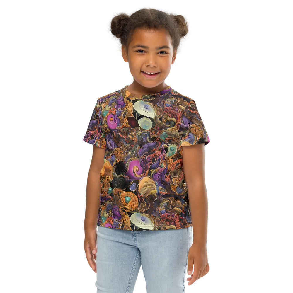 Baroque Nebula on Kids Crew Neck T-Shirt — Front