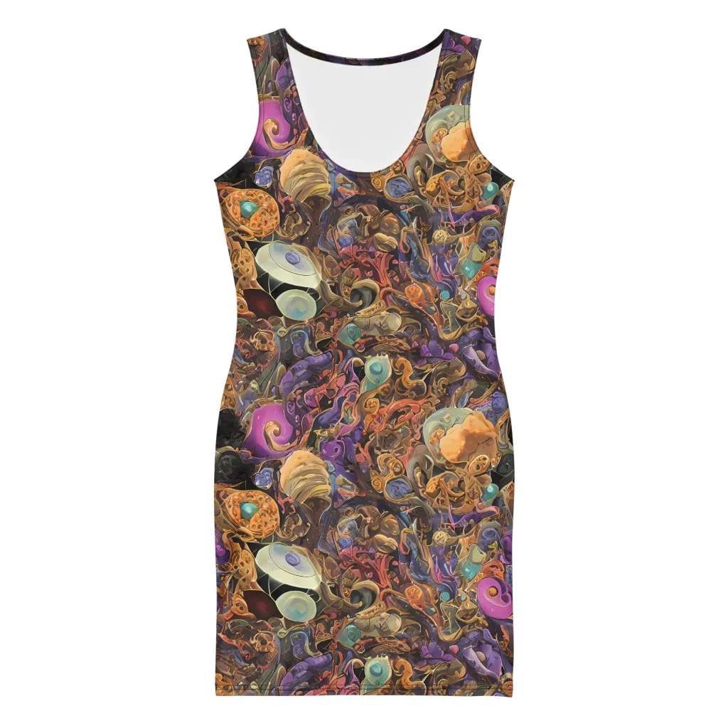 Baroque Nebula on Bodycon Dress — Front