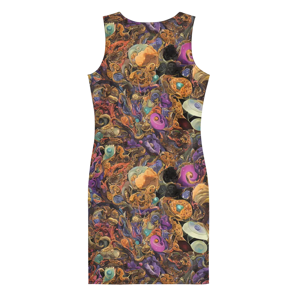 Baroque Nebula on Bodycon Dress — Back